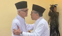 H Miftachul Akhyar Rais Aam PBNU (kiri) dan KH Yahya Cholil Staquf Ketua Umum PBNU (kanan)