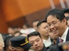 Mantan Menteri Keuangan Purbaya Yudhi Sadewa usai acara serah terima jabatan (Sertijab) kepada Menteri Keuangan RI, Suahasil Nazara.